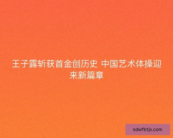 王子露斩获首金创历史 中国艺术体操迎来新篇章